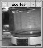 The Trojan Room coffee pot is displayed in the XCoffee viewer, a piece of early internet history.